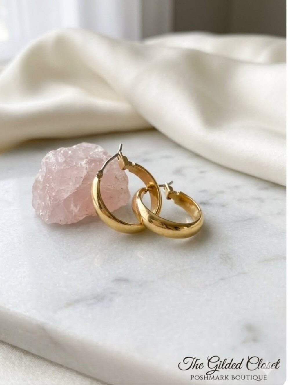Elegant Gold Tone Hoop Earrings Mini Cute Small Womens Jewelry Gift